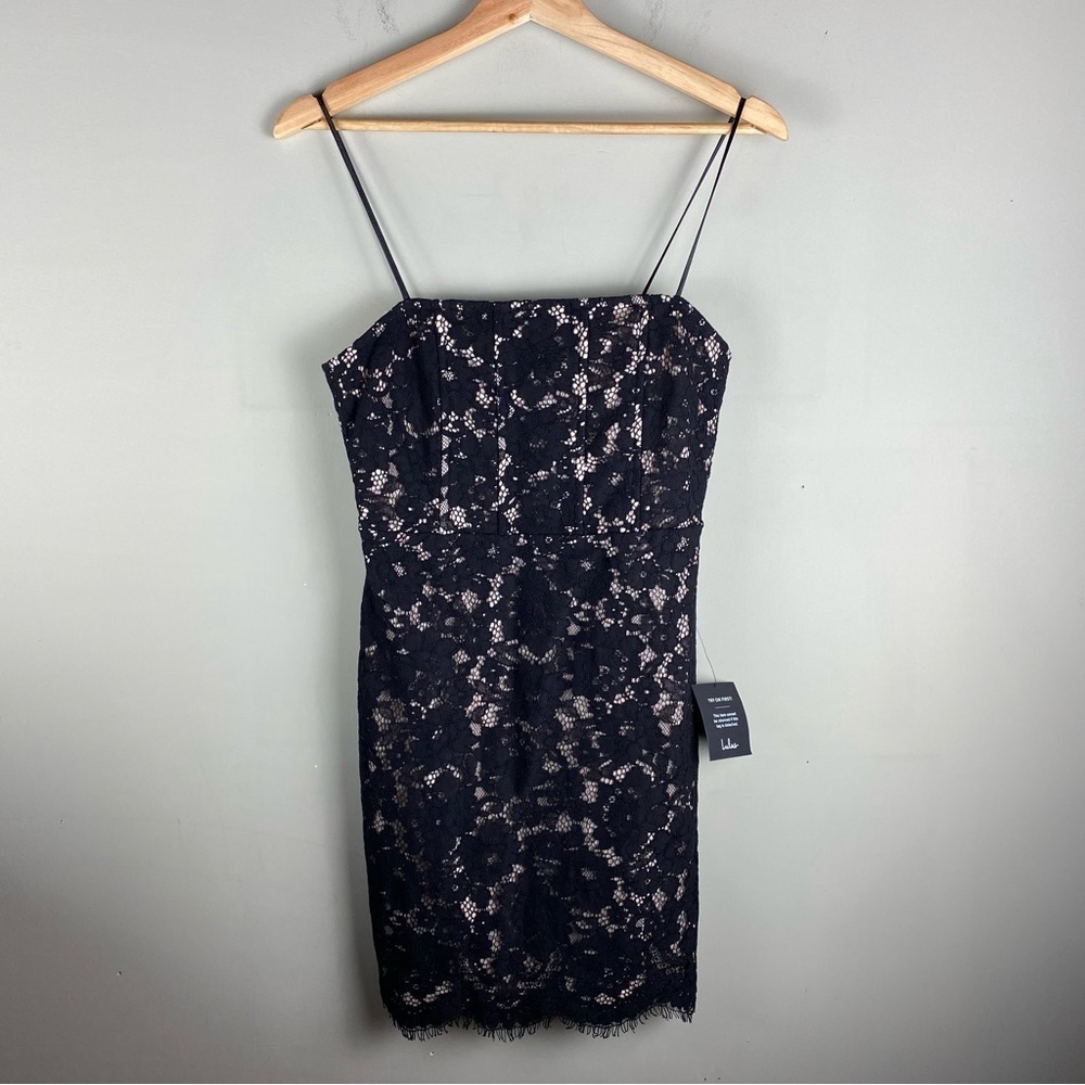 Lulu's: Floral Lace Boning Lined Corset Fitted‎ Bodycon Mini Dress Small (NWT)